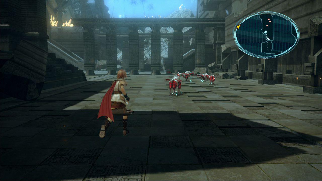 [30/09/2010] Klar, Final Fantasy 13 brilliert durch seine Grafik, wozu auch die scharfen Texturen ihren Teil beitragen. Gleichen sich die Oberflächen, wird es aber auch hier trist, wie man am Bild sieht. (Texturen)
