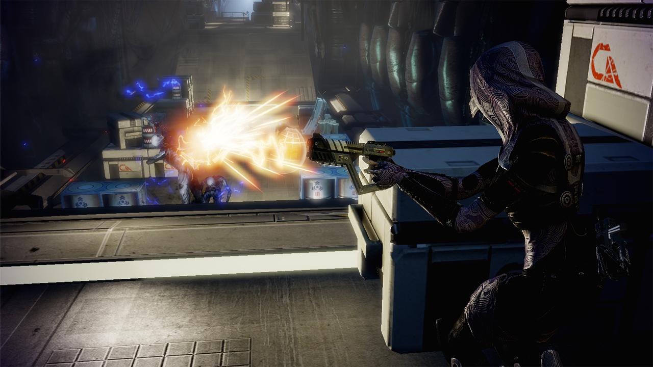 [30/09/2010] Gerade die Gewänder der Charaktere weisen in Mass Effect 2 einen hohen Detailgrad auf - manch eine Textur, gerade im Außenbereich wirkt aber matschig statt futuristisch. (Texturen)