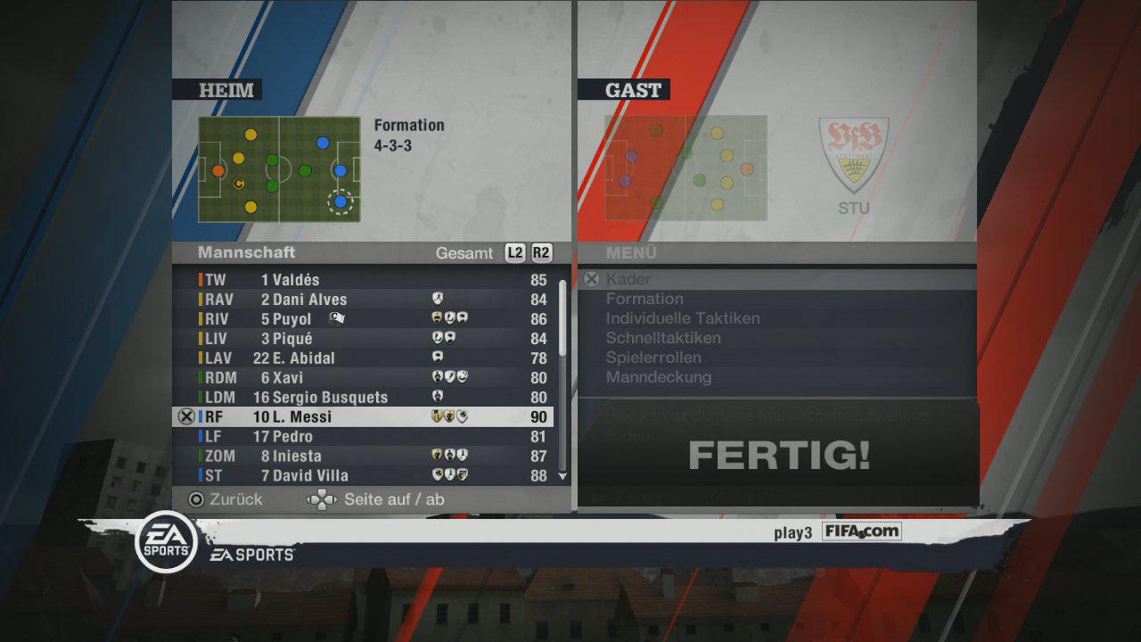[28/09/2010] Die Stärke der Spieler sollte immer im Auge behalten werden.