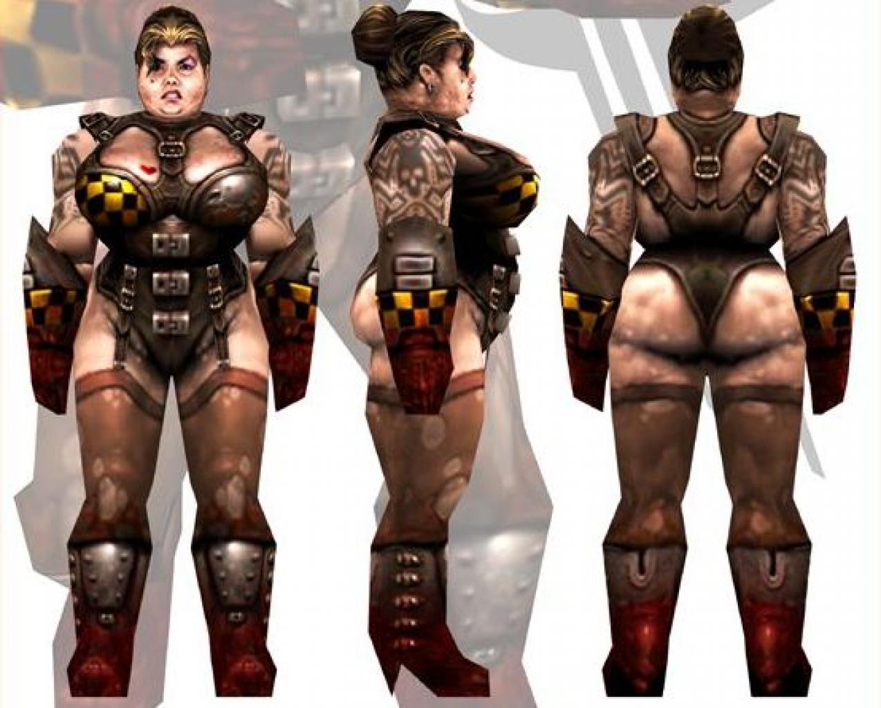 [15/10/2010] Platz 3: Mit Lucy aus der Quake-Serie kann selbst die Fat Princess nicht mithalten. Einzige Frage: Warum haben sich die Entwickler bei id Software bei der Darstellung der Cellulite extra viel Mühe gegeben?