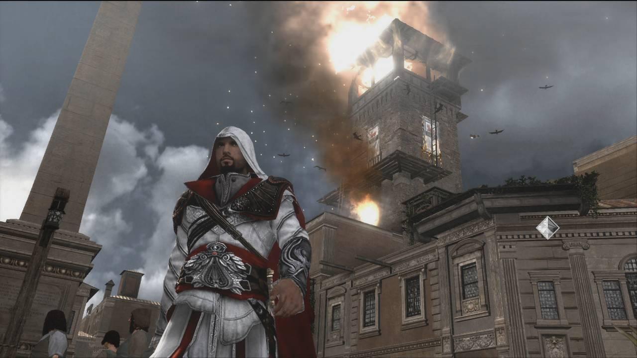 [15/11/2010] Die Renaissance mag eine wundervolle Periode für Kunst und Kultur sein, aber Rom in Assassin's Creed: Brotherhood ist dennoch furchtbar heiß und permanent arid. Wie kann Ezio dabei nur in dieser dicken Kutte rumlaufen?
