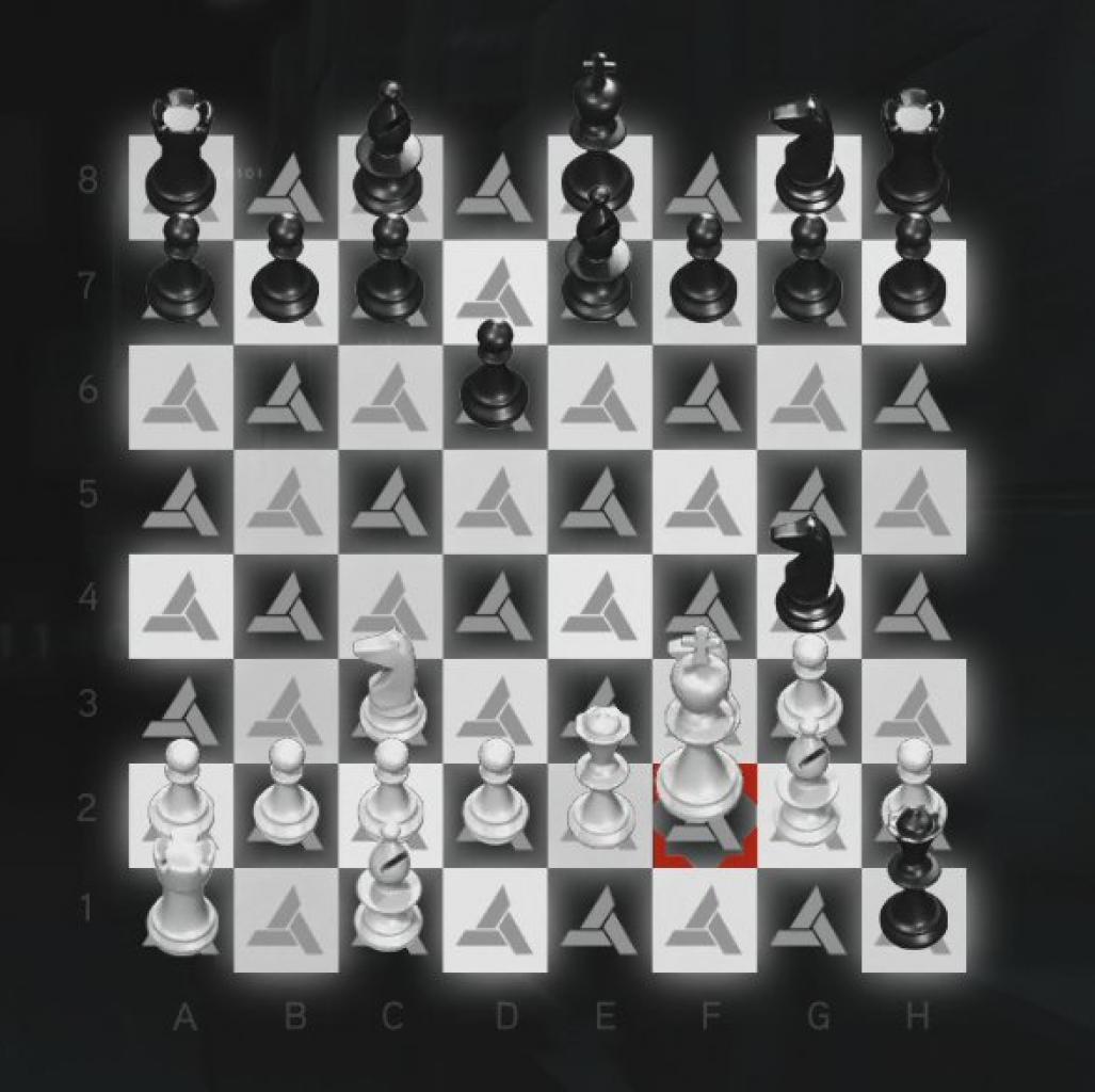 [16/11/2010] Assassin's Creed: Brotherhood Komplettlösung: Glyphen-Rätsel Nr. 10: Euer König befindet sich nun in einem unumgänglichen Schachmatt. Nehmt ihn also hoch und setzt ihn außerhalb des Spielfelds ab, um eure Niederlage einzugestehen.