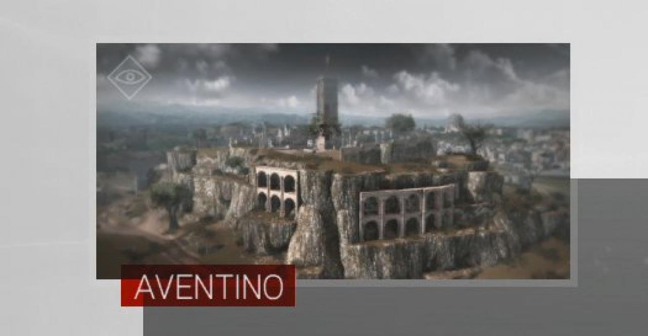 [16/11/2010] Assassin's Creed: Brotherhood Komplettlösung: Glyphen-Rätsel Nr. 6: Aventino ist einer der Hügel, auf denen Rom erbaut wurde. Die begehrte Glyphe findet ihr auf mittlerer Höhe des Borgia-Turmes. (1)