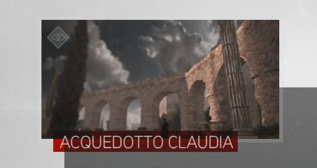 [16/11/2010] Assassin's Creed: Brotherhood Komplettlösung: Glyphen-Rätsel Nr. 7: Die siebte Glyphe ist richtig fies platziert. Ihr findet sie an der abgebildeten Stelle des Claudia-Aquäduktes (siehe Karte). Um die Glyphe zu erreichen, müsst ihr jedoch über eine Holzleiter weiter westlich erst auf die Wasserstraße hoch und euch fallen lassen. (1)