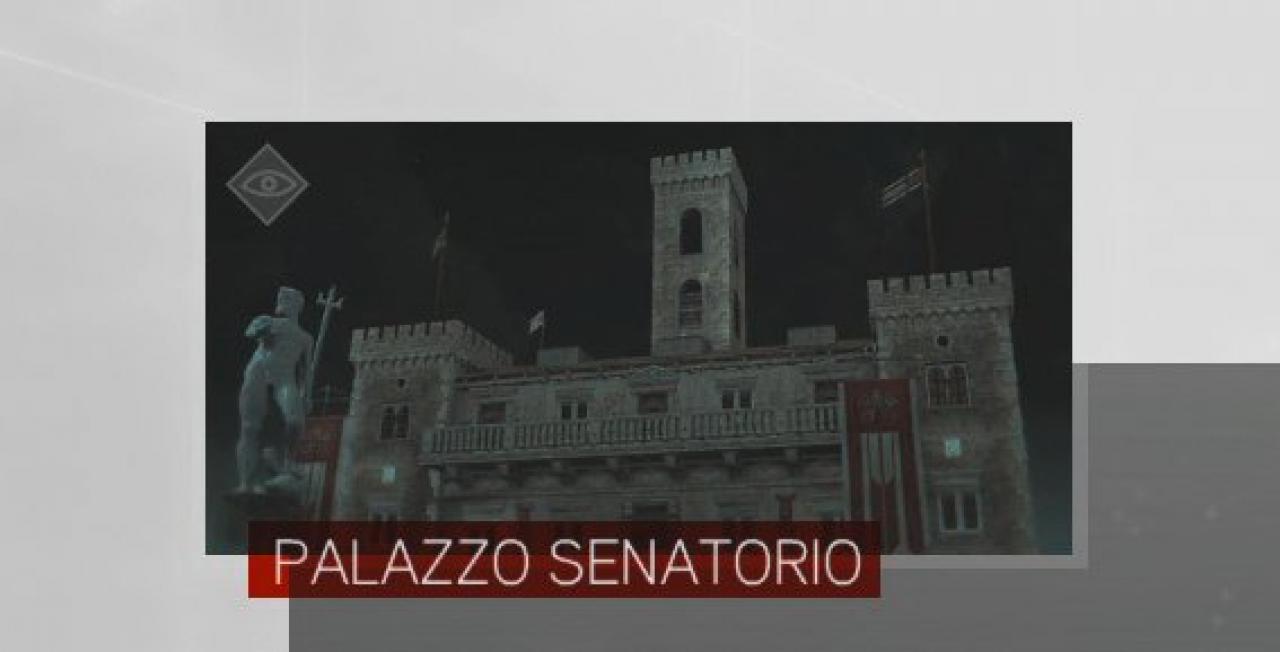 [16/11/2010] Assassin's Creed: Brotherhood Komplettlösung: Glyphen-Rätsel Nr. 9: An der markierten Stelle des Senatorenpalastes wartet die vorletzte Gylphe auf euch. Steigt an den vielen Fenstern entlang dort hin. (1)