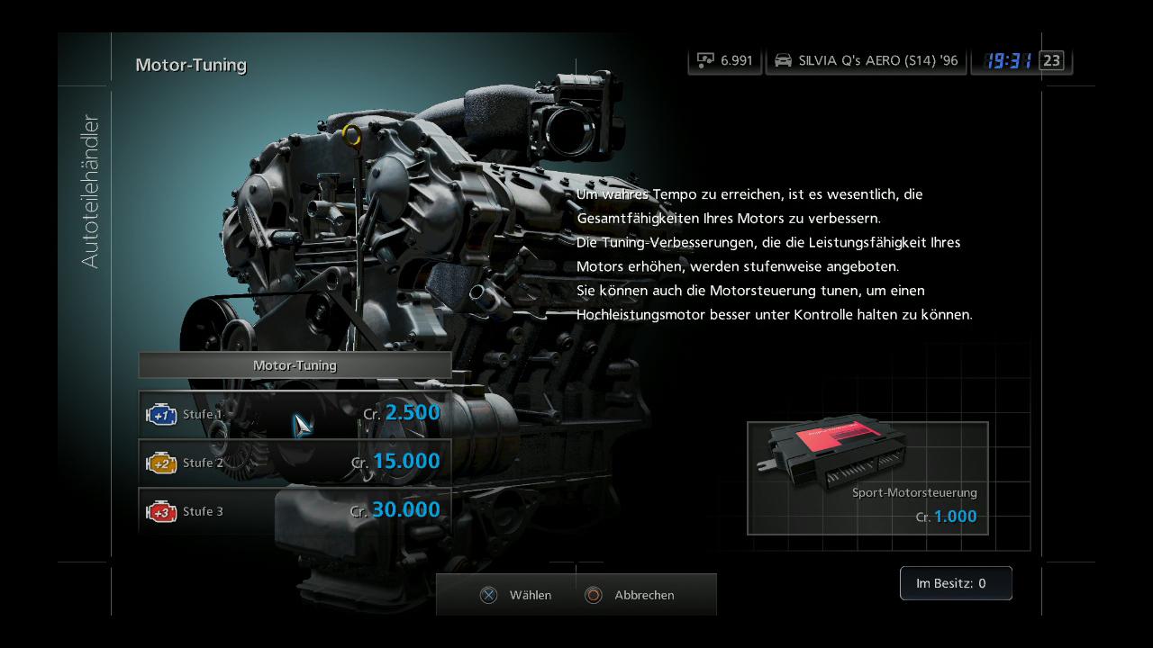 [24/11/2010] Autoteil Motor-Bildschirm in Gran Turismo 5. 