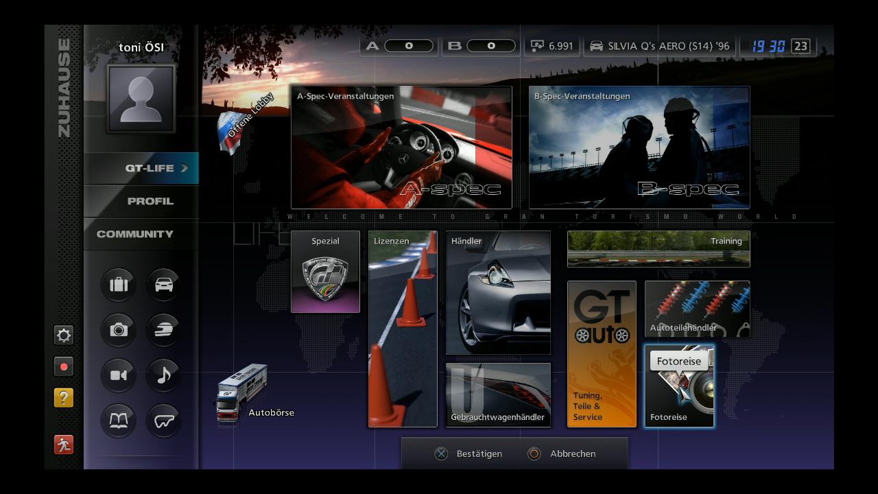 [24/11/2010] Fotoreise-Bildschirm in Gran Turismo 5. 
