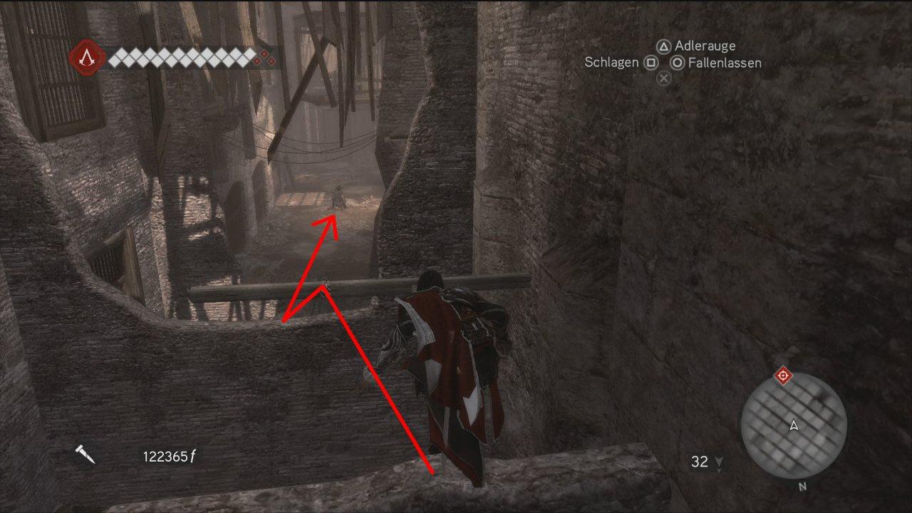 [16/11/2010] Springt über den Balken zur Mauer und schließlich auf den Boden.