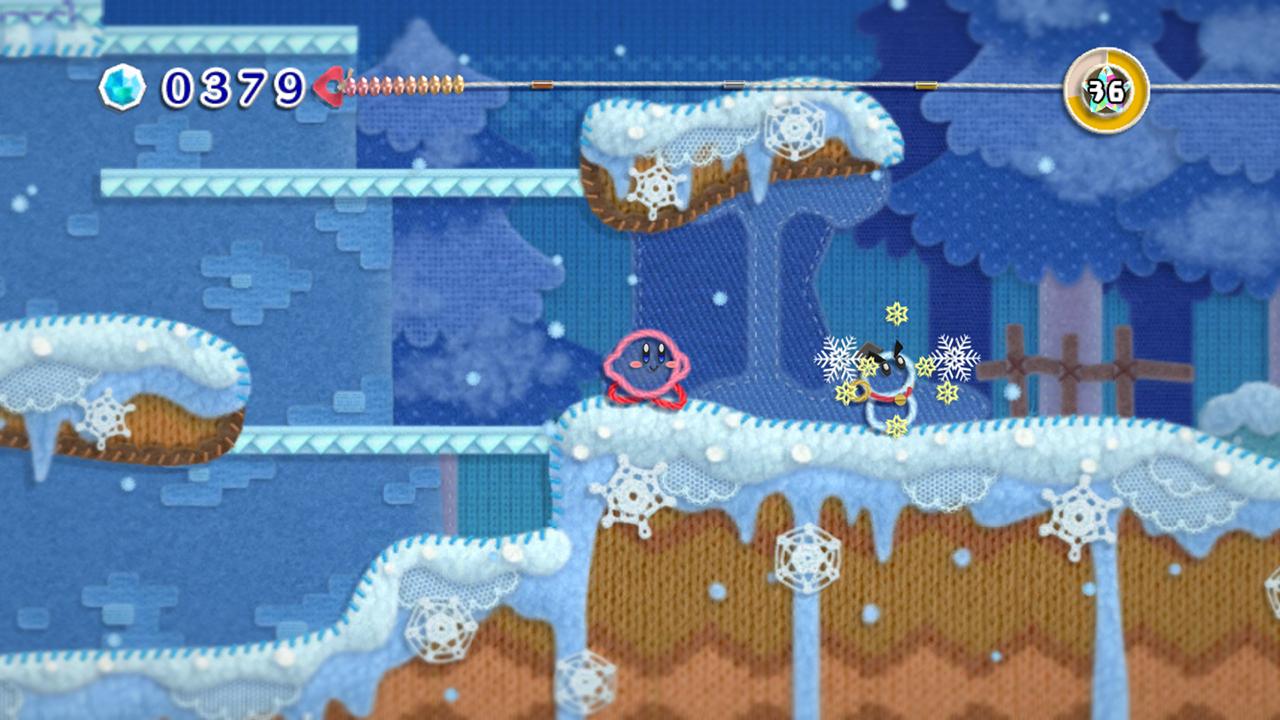 [24/11/2010] Kirby und das magische Garn - Zugegeben, eine große Herausforderung stellt das Spiel für Profis nicht dar. Dafür begeistert die innovative Nähmaschinen-Optik, die auch das Spielprinzip beeinflusst. Seht ihr irgendwo im Level einen Reißverschluss? Dann zieht mal dran!