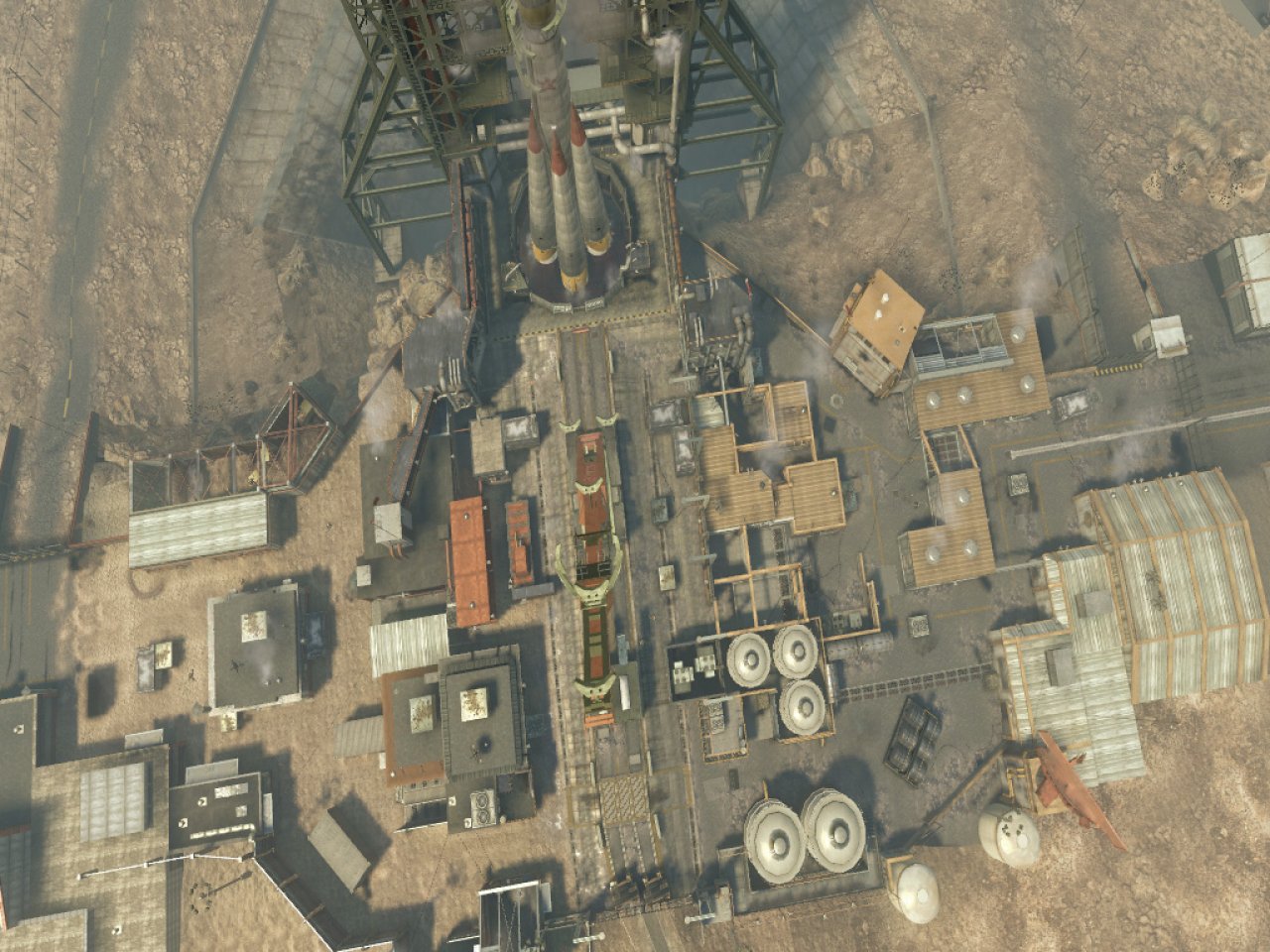 [26/11/2010] Launch ist ein großer Militärkomplex. Die Karte wird von einer städtischen Umgebung dominiert, wobei eine sowjetische Rakete in der Mitte der Karte zu finden ist. Die Gefechte finden auf mittlere und große Distanz statt.