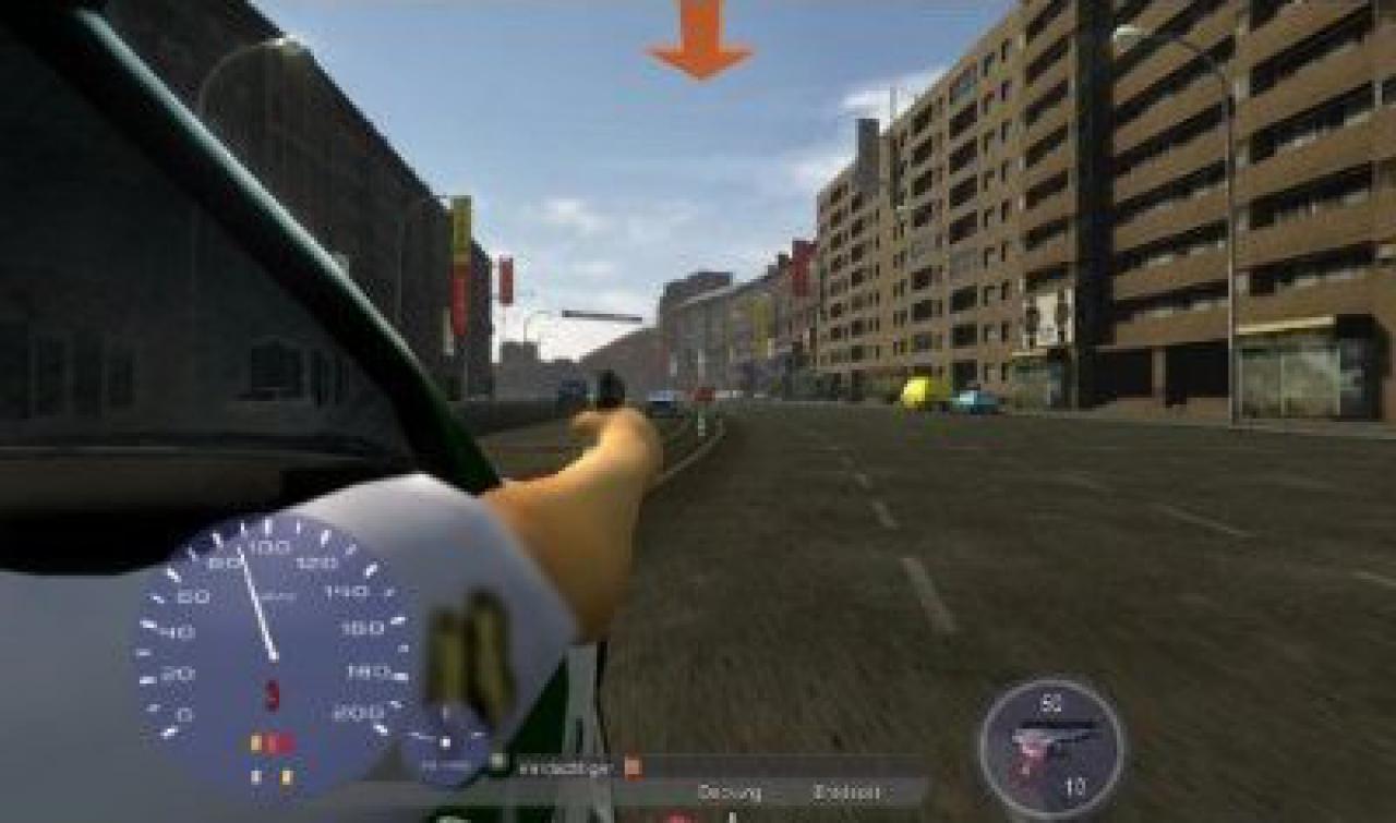 [04/11/2010] Eigentlich ist der Polizei-Fahr-Simulator gar nicht mal so absurd, ist ja fast ein NfS: Hot Pursuit. Aber den grenzgenialen Screenshot wollten wir euch nicht vorenthalten. Ohne Witz: Das ist ein offizieller Werbeshot - aber wo sind die anderen Autos??