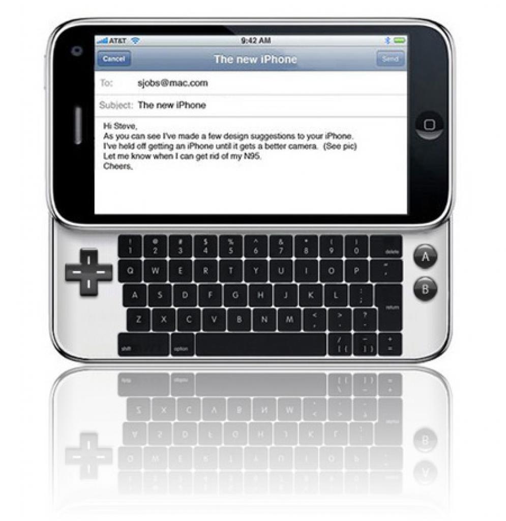 [15/11/2010] Ein iPhone 5 mit Ausklapptastatur? Das klingt zwar im ersten Moment ganz praktisch, wie auch dieses Konzept von crunched.com zeigt ...