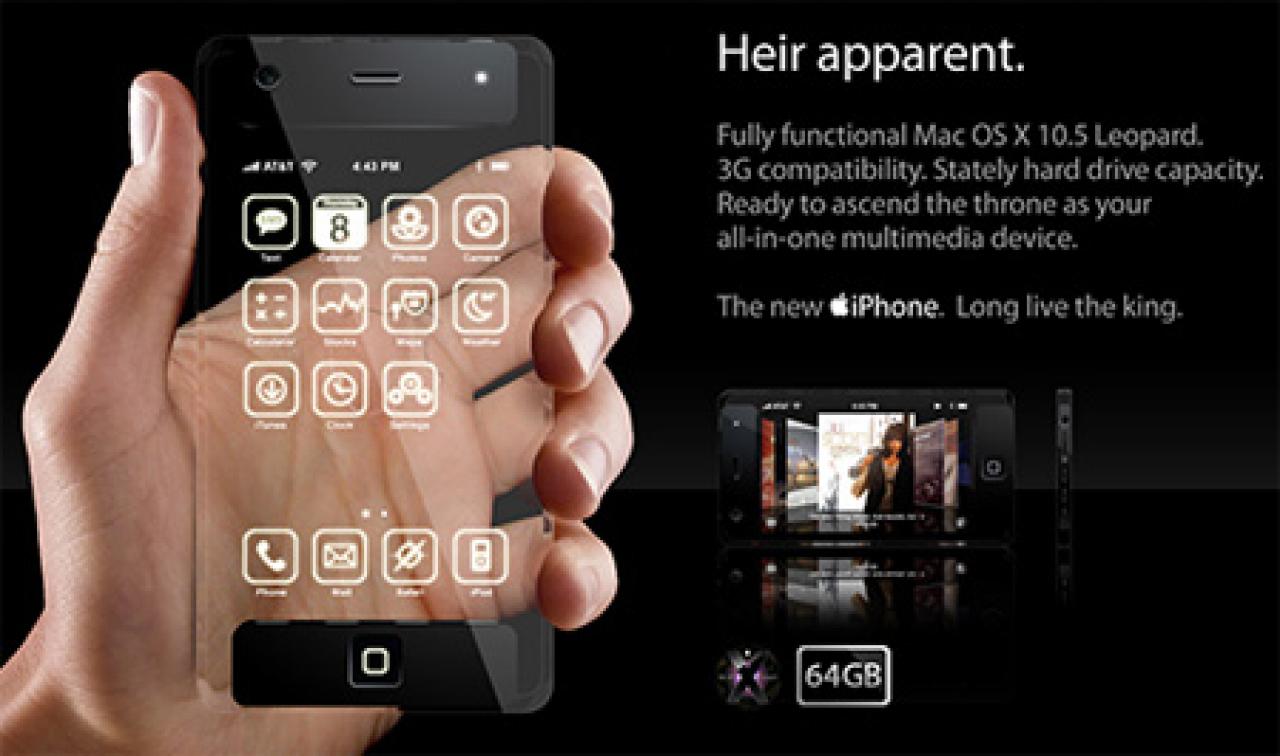 [15/11/2010] Concept-Phone.com schwebt ein iPhone 5 mit einem transparenten Display vor - eine Technik, die bereits in Handys verbaut wird. Wir glauben allerdings nicht daran - wo sollten sich auch die elektronischen Bauteile verstecken?