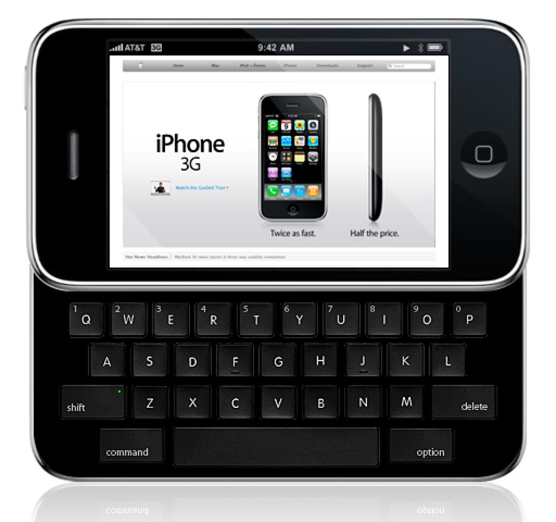 [15/11/2010] ... allerdings halten wir solch ein Tastatur-Design für ein iPhone - wie hier in einer ähnlichen Konzeptstudie ebenfalls von crunched.com - für unwahrscheinlich, da dann größere Kompromisse beim Design eingegangen werden müssten.