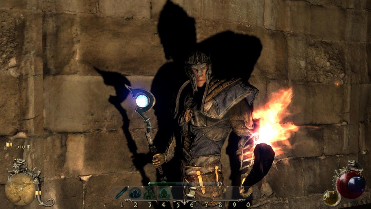 [03/11/2010] Texturen: Generell wirken die Texturen in Two Worlds 2 recht scharf und sehr plastisch. Nur bei genauem Hinschauen pixeln die virtuellen Wandbamalungen auf.