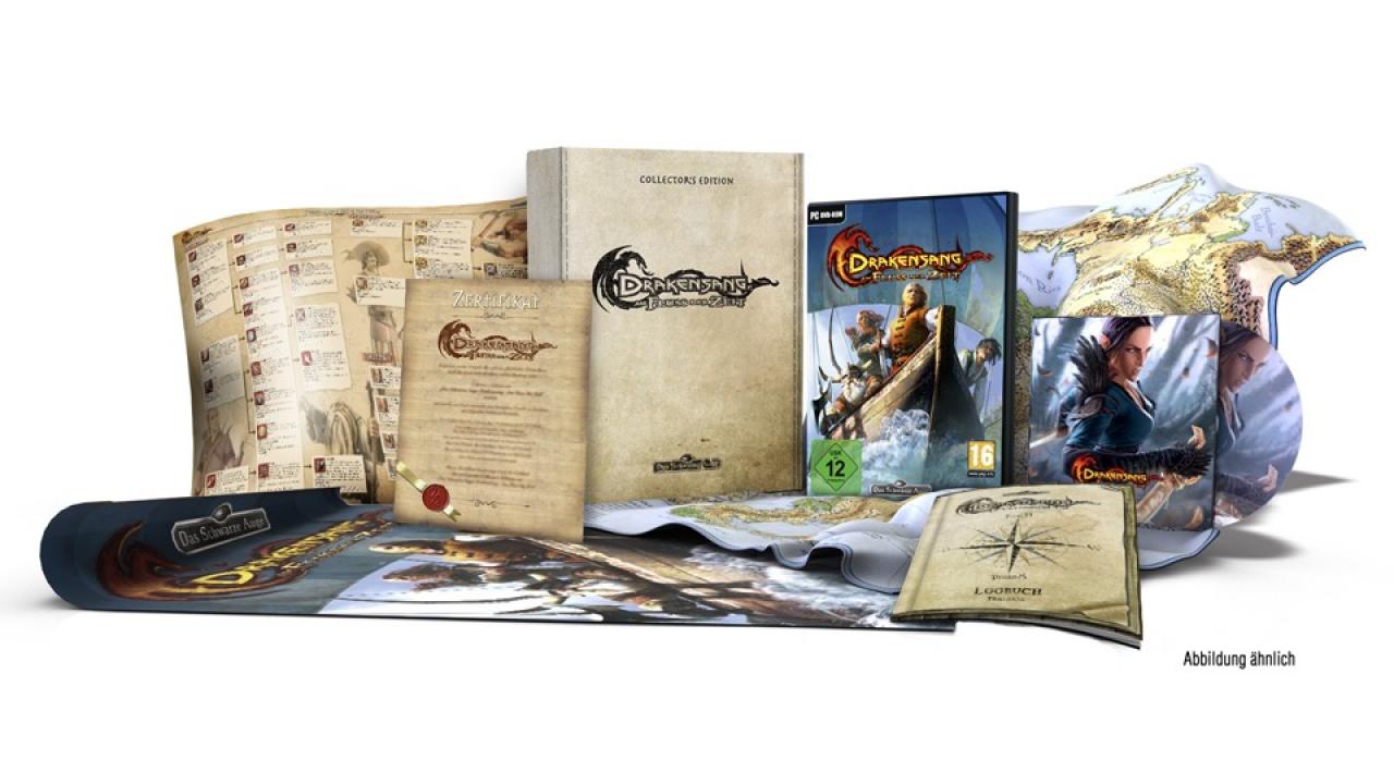 [16/12/2010] Platz 17: Die Collector's Edition zu Drakensang: Am Fluss der Zeit eine Buchverpackung in Segeltuchoptik, Ingame-Item, den Original-Soundtrack, Aventurien-Landkarte und vieles mehr. Nicht schlecht - trotzdem nur 2 Stimmen (0,5%).