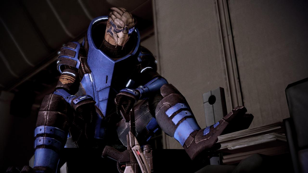[16/12/2010] Garrus aus Mass Effect 2 sah schon immer im besten Fall aus wie eine eklige Echse. Jetzt fehlt ihm auch noch ein Stück vom Gesicht, was nicht gerade zu einer hübschen Ästhetik verhilft. Immerhin würde er trotzdem nie Shepard im Stich lassen.