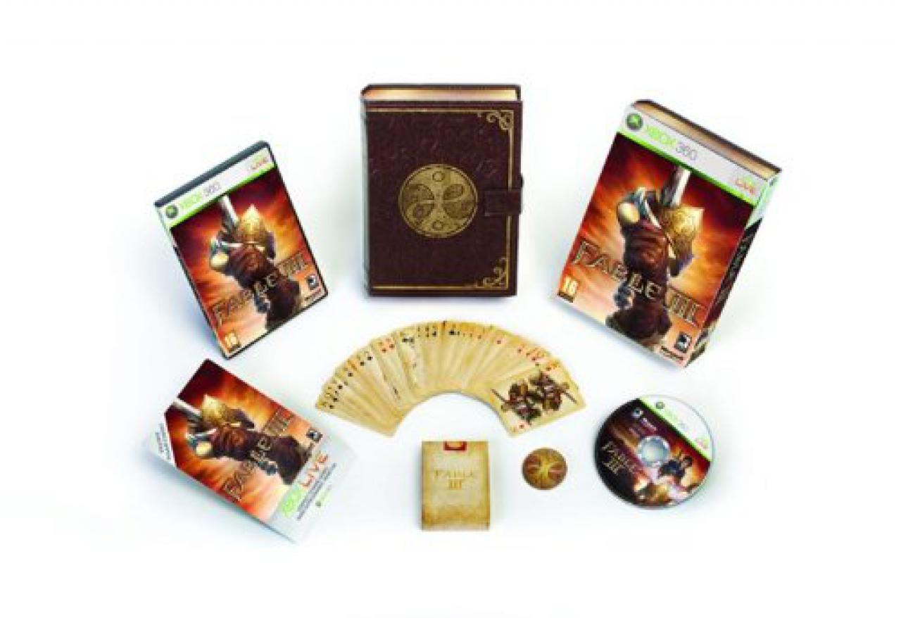 [21/01/2011] Platz 17: Die Fable 3 Collector's Edition enthielt vor allem viele Ingame-Gimmicks, wie eine Zusatzquest, alternative Kostüme und eine extra Hunderasse. Außerdem erhielt man ein Kartenspiel. 2 Stimmen (0,5%) für das von Lionhead gepackte Päckchen.