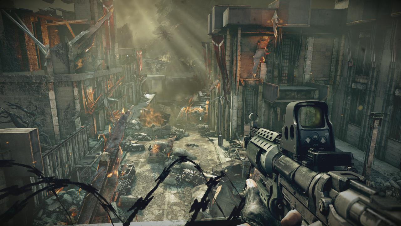 [03/02/2011] Die Aussicht in Killzone 3 ist einfach nur atemberaubend. Viele Umgebungsdetails und Licht- und Schatteneffekte lassen das Geschehen so lebendig wie nie zuvor erscheinen. Im Bild: Killzone 3