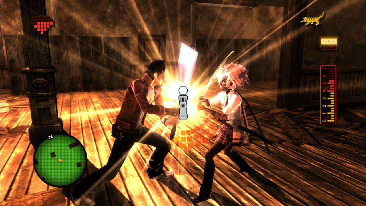 [02/02/2011] In No More Heroes wimmelt es ebenfalls von spannenden Bossfights. Von Shinobu bis Henry decken die Kämpfe dabei jeweils immer bereits stilistische Merkmale anderer Games ab.