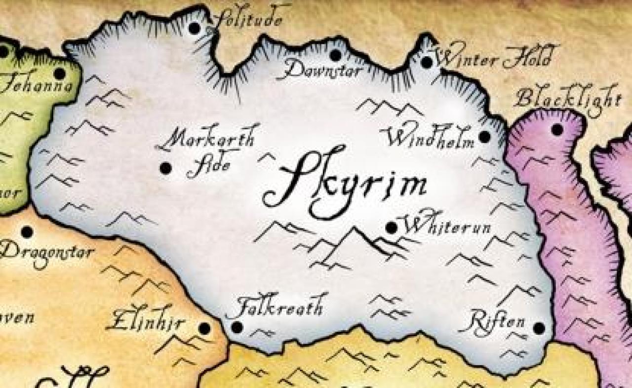 [16/02/2011] Die Region Skyrim liegt im Norden Tamriels und grenzt unmittelbar an die Spielwelt von Oblivion, Cyrodiil, an.