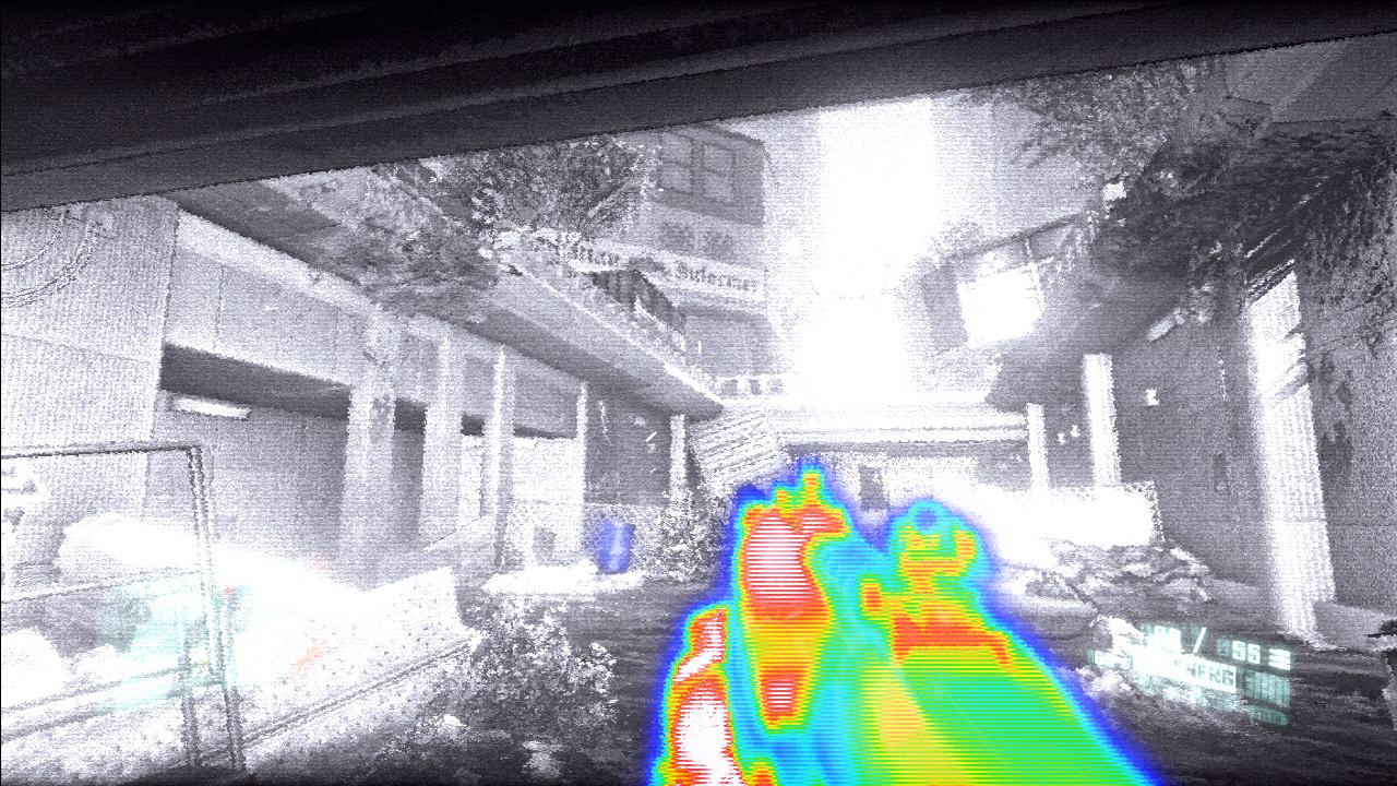 [24/03/2011] Nano-Sicht:Die Nano-Sicht ist eine Art Wärmesensor. Sie zeigt die Körperwärme von Feinden an und auch einige Objekte wie beispielsweise explosive Fässer werden in dieser Ansicht hervorgehoben. Besonders nützlich ist die Nano-Sicht, wenn die Gegner sehr weit entfernt sind oder ihr in ein nebliges oder verstaubtes Gebiet seid. Nützlich ist die Nano-Sicht auch bei den Aliens, da diese sehr flink sind und häufig ihre Position wechseln. Mit der Nano-Sicht verliert ihr sie nicht so schnell aus dem Auge.