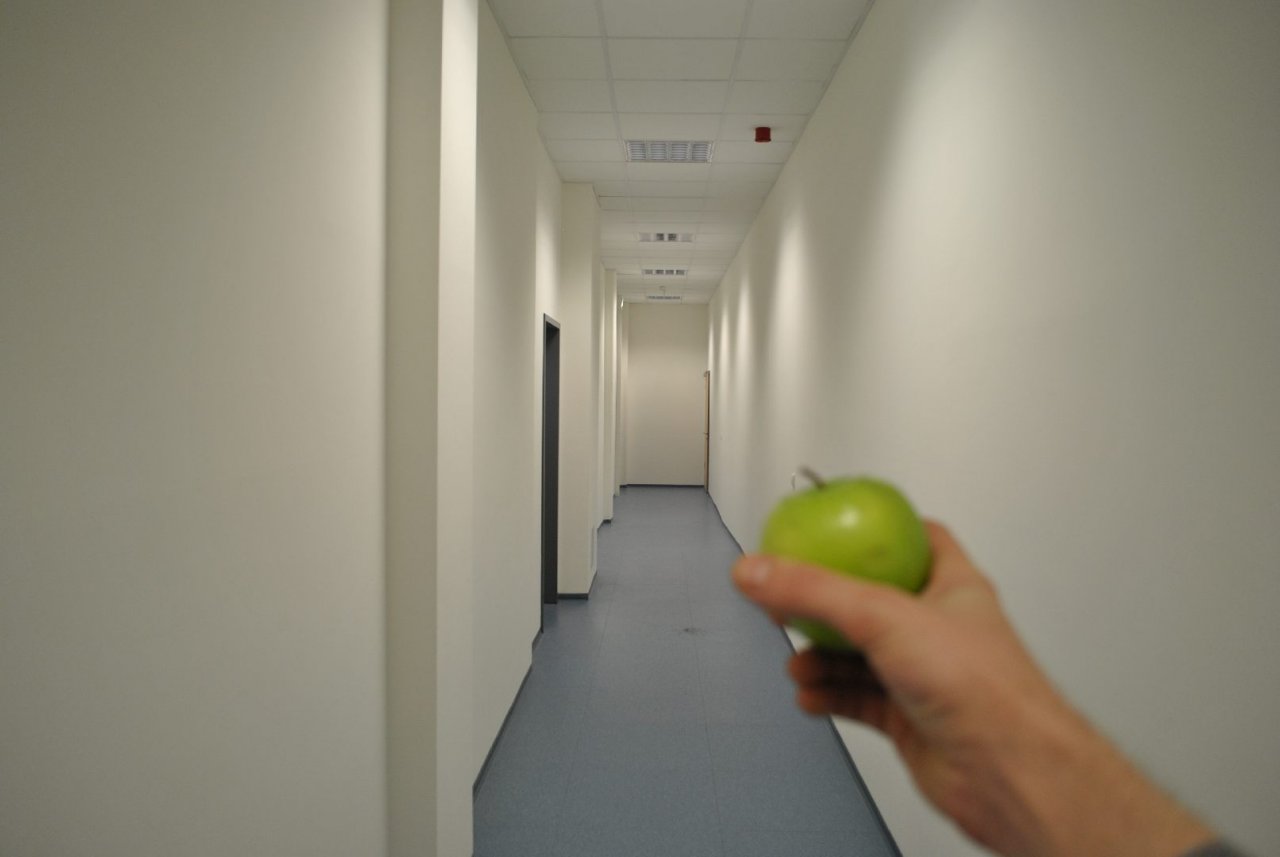 [31/03/2011] Hier seht ihr den Depth of Field-Effekt in Aktion, der für die Unschärfe an der Vitamingranate zuständig ist. Beim Apfel läuft alles rund: Während der Hintergrund scharf bleibt, verschwimmt eure Hand leicht.