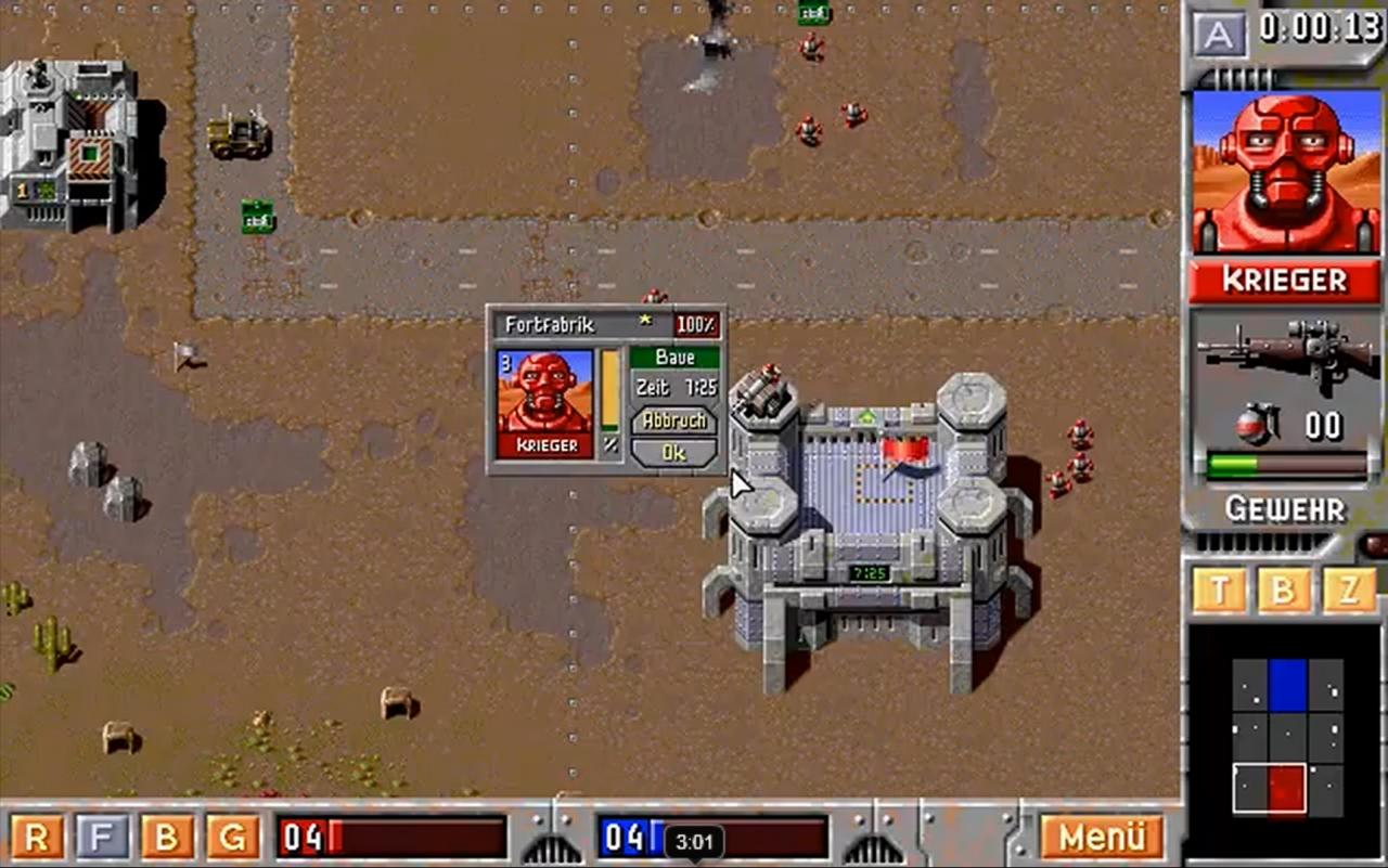 [02/03/2011] Z (Bitmap Brothers) - Mit dem Echtzeit-Strategiespiel Z landeten die Bitmap Brothers einen Überraschungshit. Genreneulinge kommen aufgrund des immens hohen Schwierigkeitsgrads heftig ins Schwitzen. Z läuft mithilfte von DOSBox auch auf aktuellen Windows-Rechnern.
