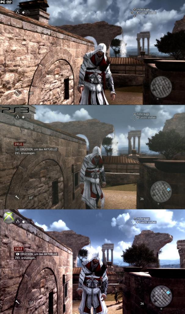 [16/03/2011] Assassin's Creed: Brotherhood - PC (oben) gegen PS3 (Mitte) und Xbox 360 (unten) im Grafikvergleich. (6)