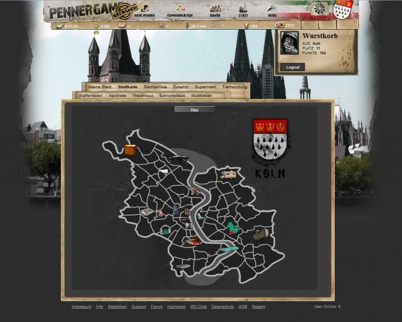 [22/03/2011] Wer hat nicht schon mal vom Pennergame gehört? Als namensgebender Penner zieht ihr durch die Straßen, sammelt Pfand und legt euch mit anderen Pennern an. Was gäbe es Besseres?