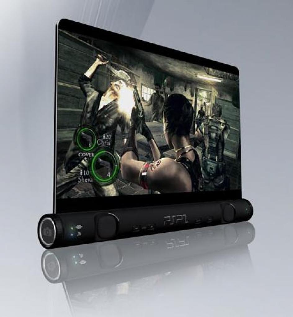 [21/03/2011] Dieser Entwurf existierte bereits zu Zeiten der Spekulationen rund um die PSP 2, die nach der Ankündigung in Playstation Vita umbenannt wurde. Ein ausfahrbarer und flexibler Bildschirm? Her damit!