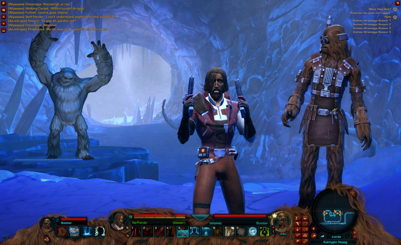 [01/04/2011] Wookies wie Chewbacca waren noch nie attraktiv. Punkt. Weibliche Spieler können in Star Wars: The Old Republic zwar nicht fett und hässlich werden, dafür sind Wookies jedoch weiterhin haarige Fellknäuel.