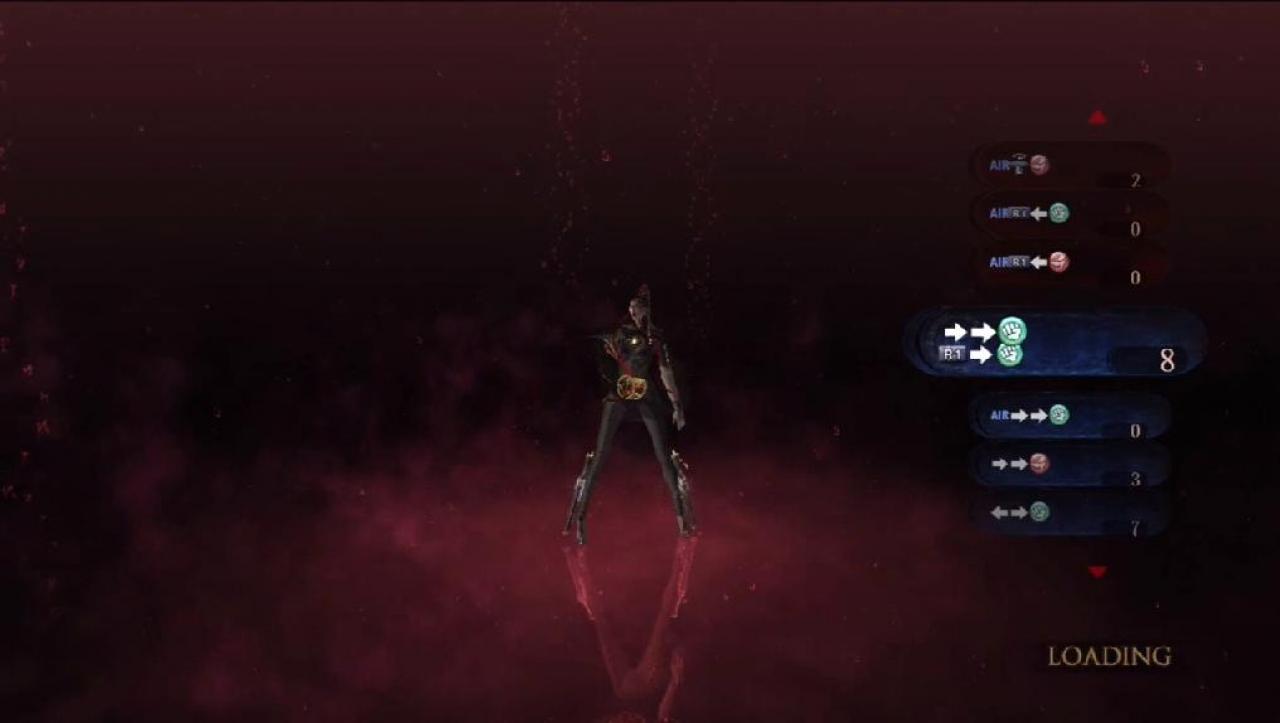 [06/04/2011] In Bayonetta könnt ihr in den Ladepausen die Gelegenheit nutzen, die Combos und Moves der smarten Hexe zu üben.