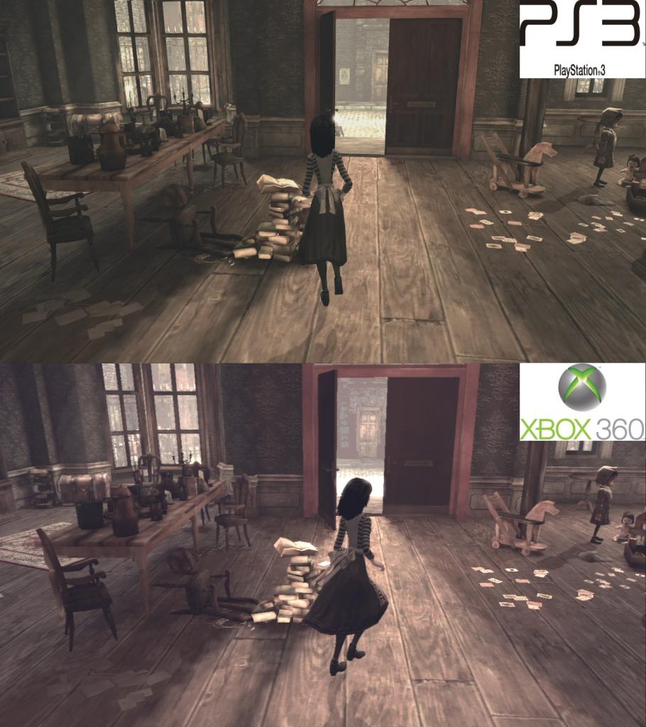 [12/05/2011] Alice: Madness Returns im Grafikvergleich: Xbox 360 (unten) vs. PS3 (oben) (1)
