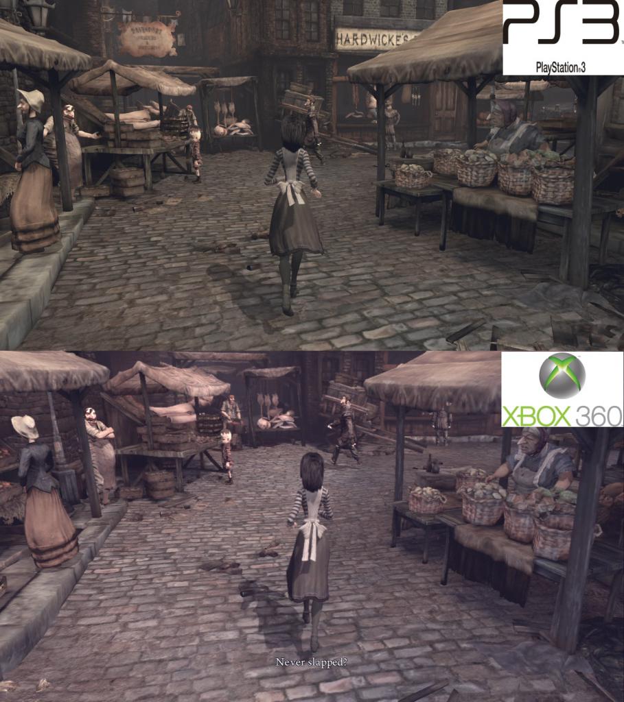 [12/05/2011] Alice: Madness Returns im Grafikvergleich: Xbox 360 (unten) vs. PS3 (oben) (2)