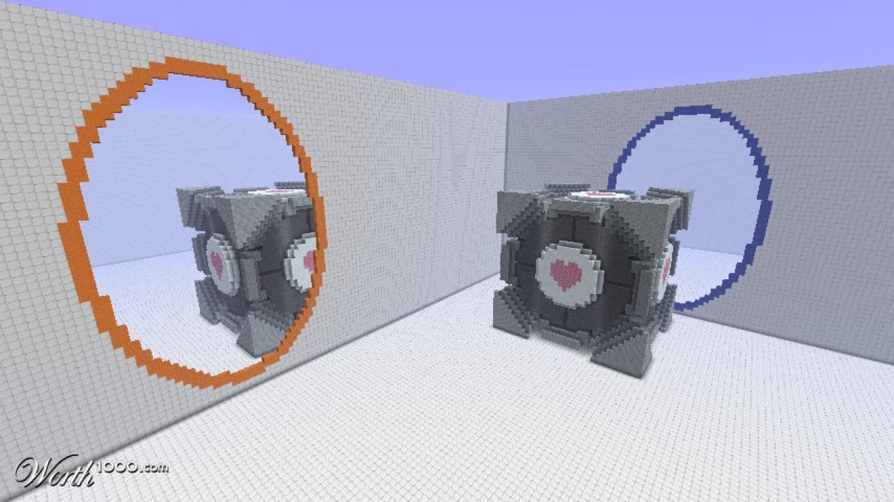 [13/05/2011] Portal - Companion Cube - Der berühmte Würfel aus der Portal-Serie macht ebenfalls eine gute Figur. Ob der auch schwebt, wenn ihr die Portale auf dem Boden anlegt, und den Würfel hineinwerft?