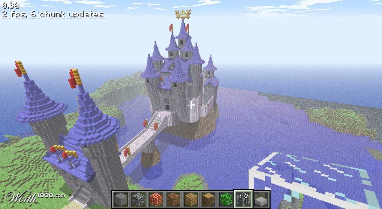[13/05/2011] Hyrule - Zelda - Nintendo-Fans freuen sich derzeit über Zelda: Skywars Sword. Das Schloss aus Ocarina of Time 3D ist bereits in so manchem Minecraft-Level vorhanden.