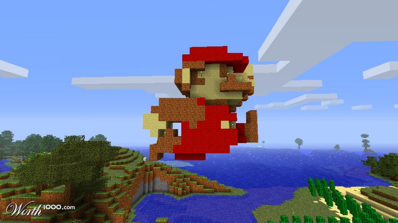 [13/05/2011] Super Mario - Mit Super Mario 3D Land ist Mario derzeit auf Nintendo 3DS-Tour. Eine Nachbildung aus dem NES-Urgestein Super Mario Bros. erstrahlt in Minecraft in tollen Farben.