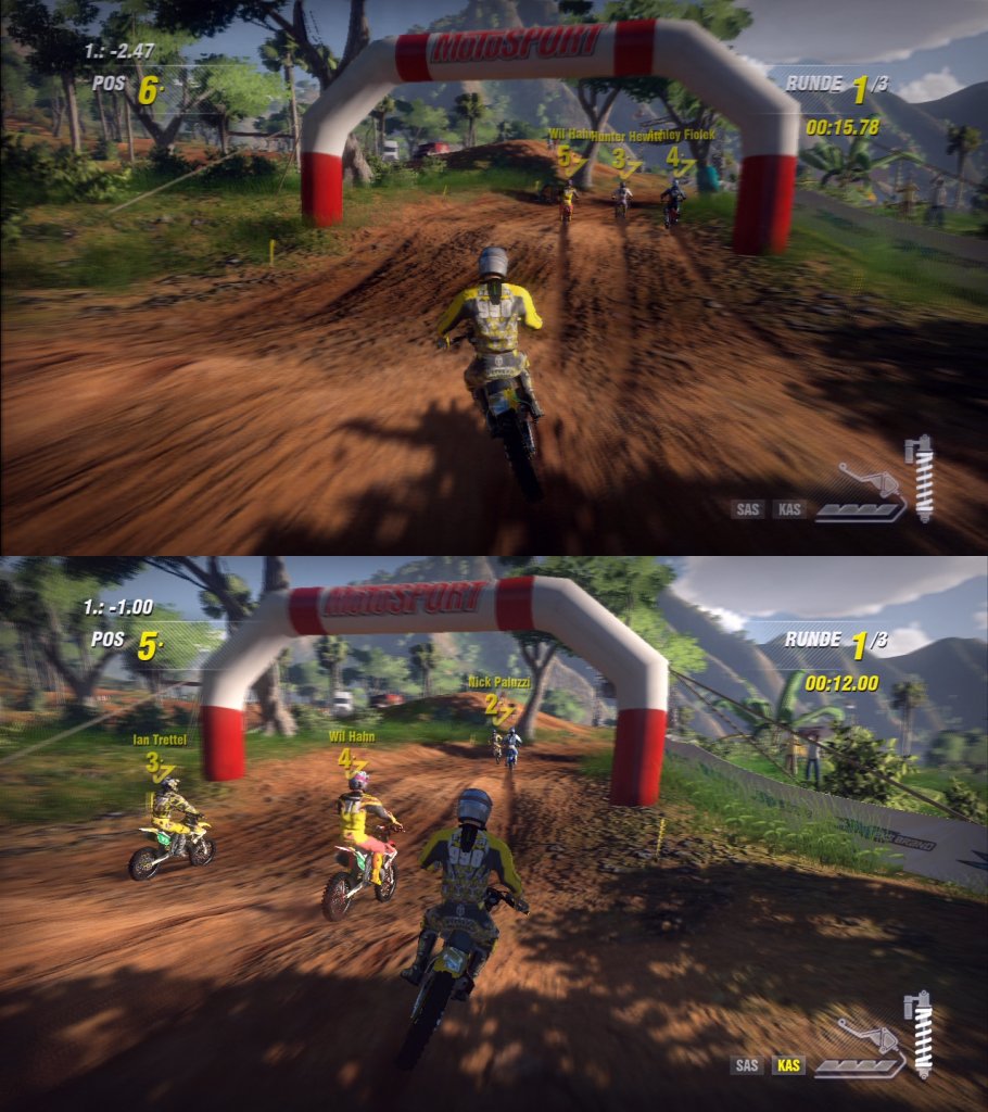 [12/05/2011] MX vs. ATV Alive - Grafikvergleich zwischen PS3- (oben) und Xbox 360-Version (unten). (1)