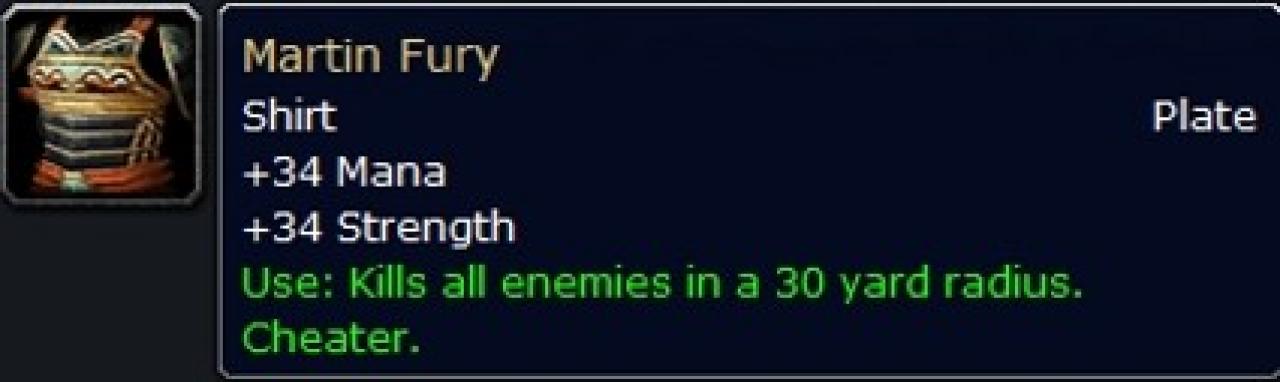 [02/05/2011] Eigentlich sollten Spieler dieses WoW-Item nie in die Hände bekommen, ein Gamemaster hat es aber versehentlich verschickt - die Gilde des Spielers hatte daraufhin einen Erfolg nach dem anderen. Bis sie alle gebannt wurden.
