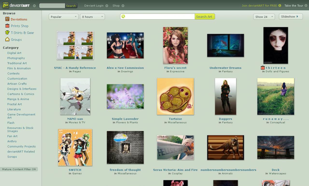 [19/05/2011] deviantart.com - Vorschlag unseres Users Ainoko: Auf Deviantart treffen sich freischaffende und professionelle Künstler, um einen Einblick in ihre Werke zu präsentieren - und das Netz ist herzlich eingeladen.