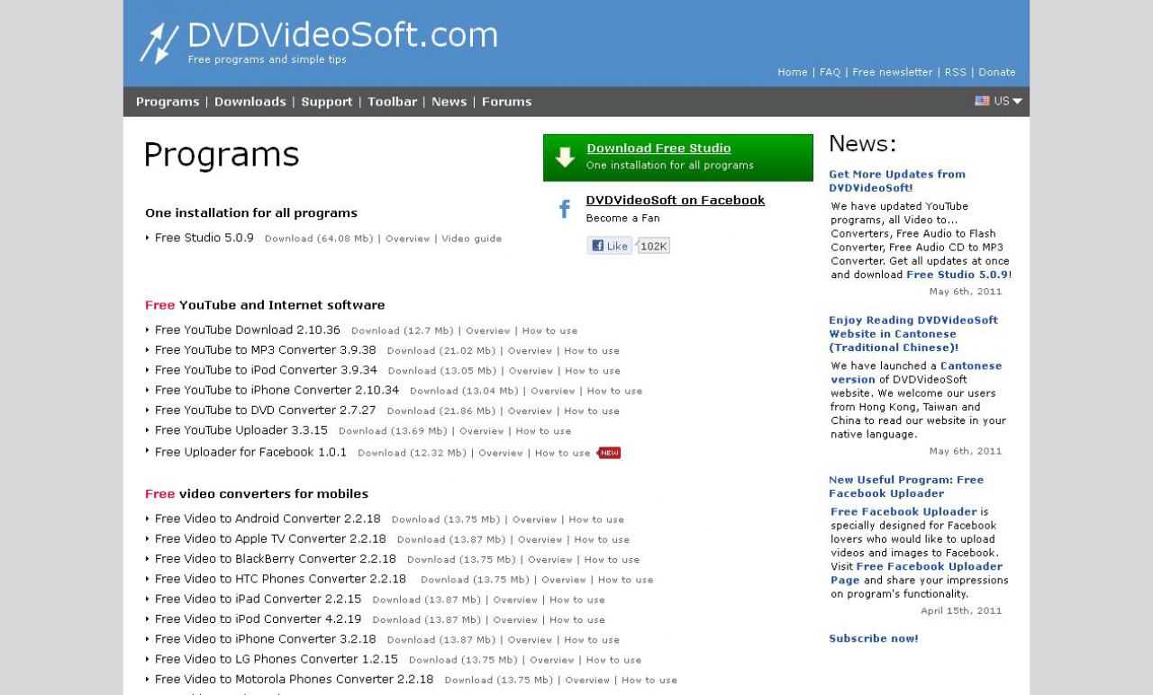 [19/05/2011] dvdvideosoft.com - Vorschlag unseres Users Dark-Foxhound: Ähnlich dem Youtube-to-MP3-Tool aus den Redaktions-Geheimtipps (siehe weiter hinten in der Galerie) gibt es auch hier hilfreiche Tools.