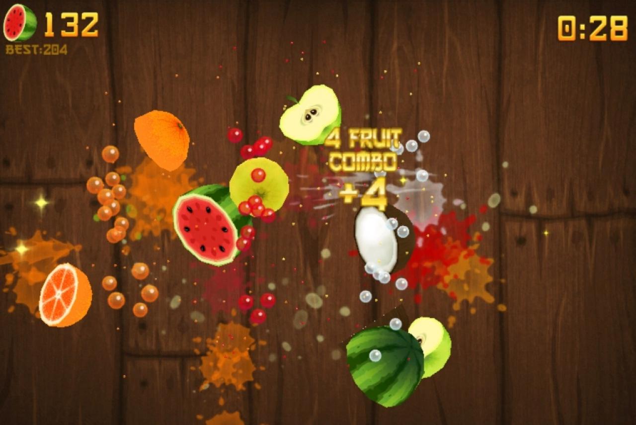 [31/05/2011] Fruit Ninja - Preis: 0,79 Euro bis 2,39 Euro - Per Bewegungen über den Touchscreen zerteilt ihr so viele Früchte wie möglich. Auch Combos samt Bonuspunkten sind möglich. Die HD-Version für iPad ist etwas teurer. Xbox 360-Besitzer spielen das Spiel mittels Kinect-Gestensteuerung.
