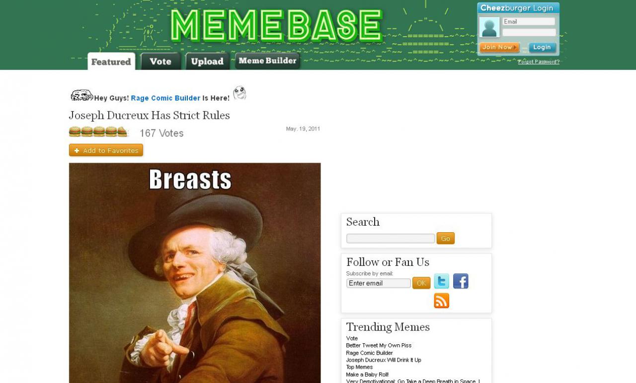 [19/05/2011] memebase.com - Vorschlag unseres Users Metlow: Und auch auf memebase.org werdet ihr über die neuesten 