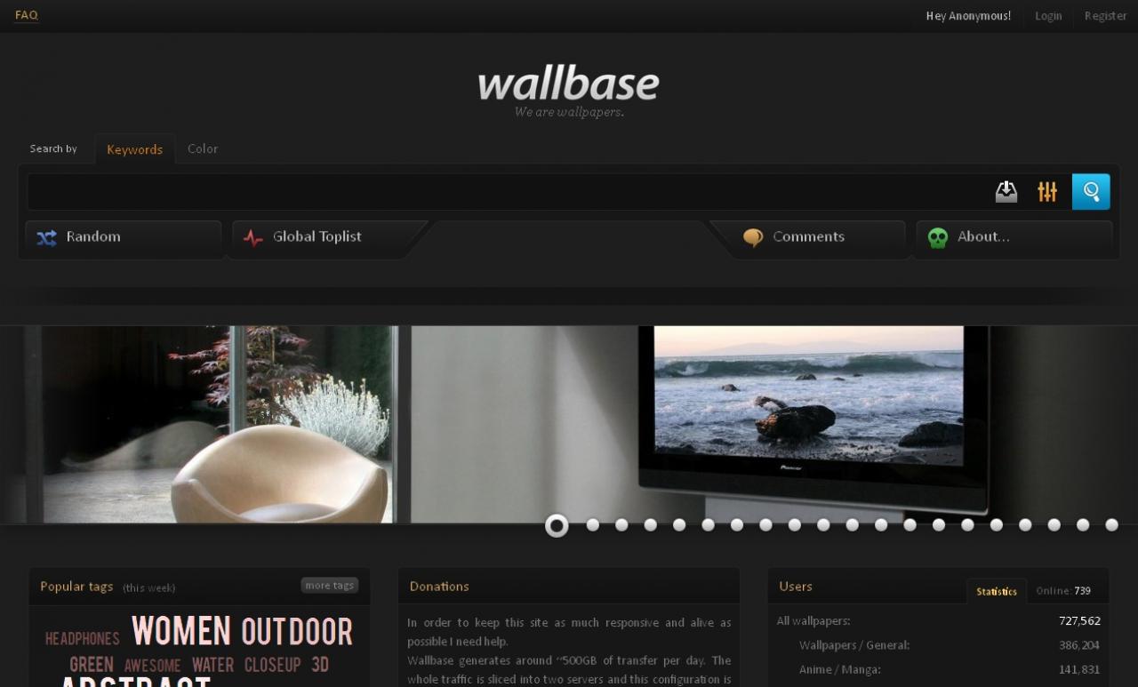 [10/05/2011] Wallbase - Tausende Wallpapers. Zu jedem Thema und in allen Farben! Auf wallbase könnt ihr bequem nach eurem gewünschten Motiv suchen. Solltet ihr wirklich nur Top-Wallpaper suchen, raten wir euch zu einem Besuch auf InterfaceLift, die nochmal ein Stück professionellere Wallpaper anbieten, allerdings nicht in so hoher Stückzahl.