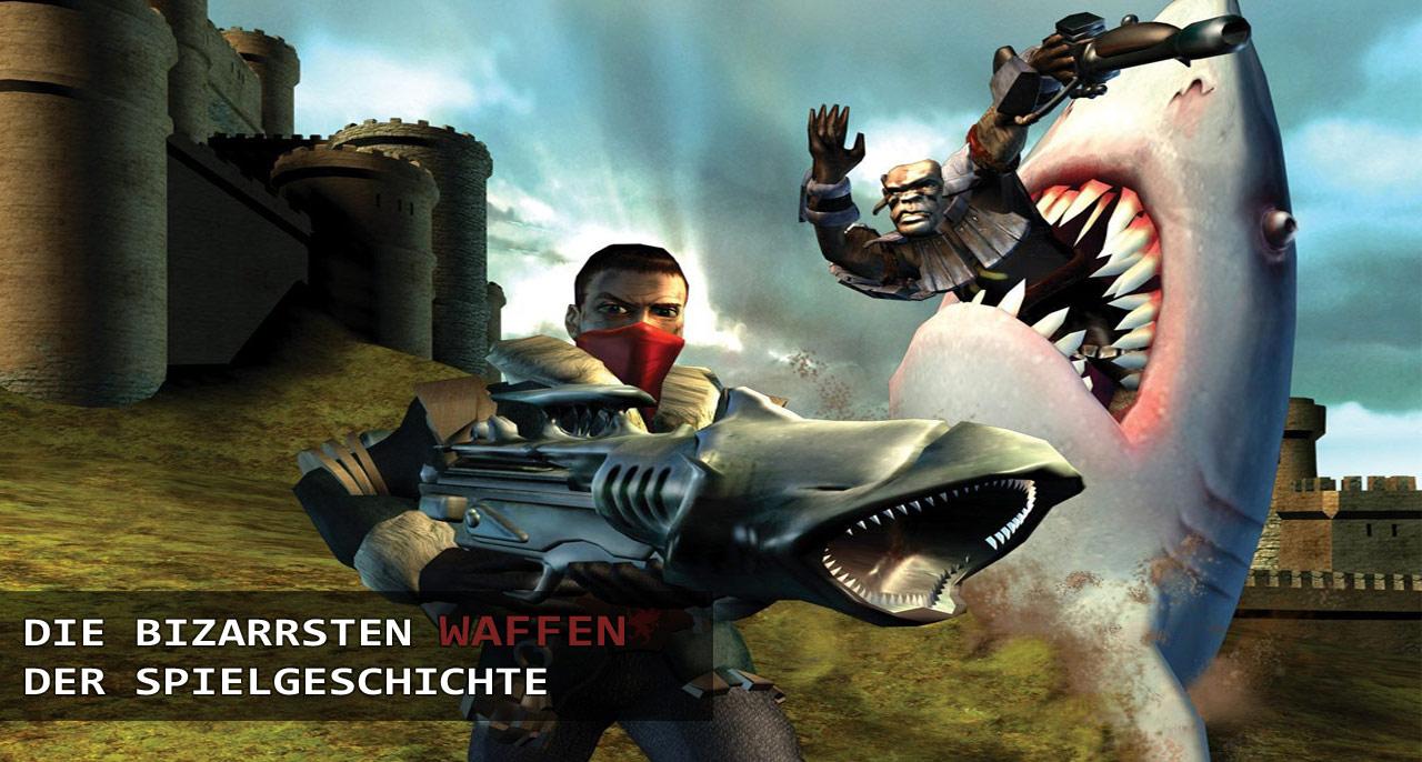 [12/07/2011] Eine Waffe mit Biss: Die Land Shark Gun aus dem Action-Spiel Armed and Dangerous.