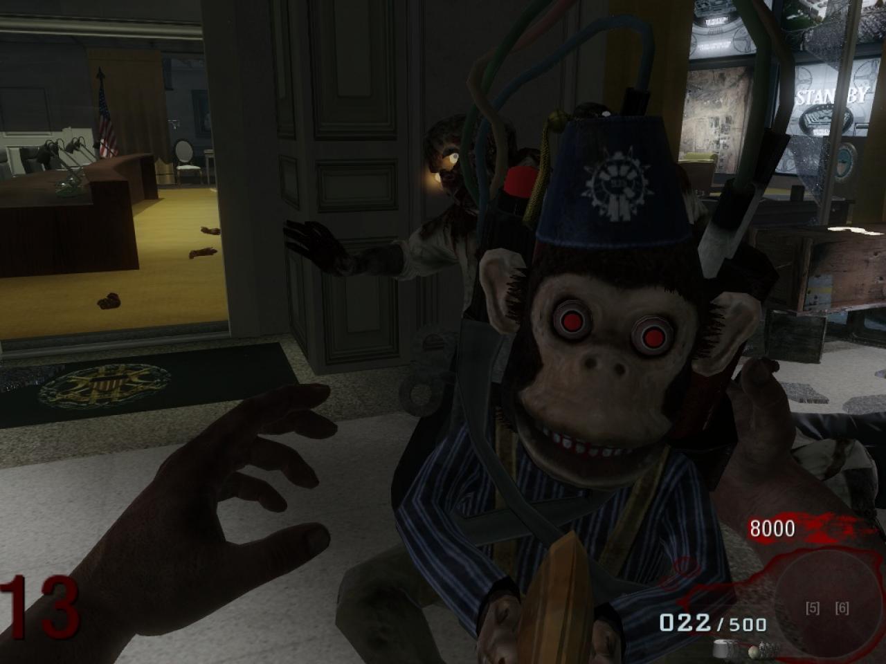 [12/07/2011] Monkey Bomb (Call of Duty: Black Ops) - Ihr kennt die ultimative Waffe gegen Zombies noch nicht? Hier ist sie, die Monkey Bomb. Dieses schräge Gerät erzeugt Lärm und lockt damit Untote aus der Nähe an. Anschließend detoniert der Sprengstoff im Inneren des Äffchens und schickt die versammelte Meute zurück in die Hölle, aus der sie gekrochen sind.