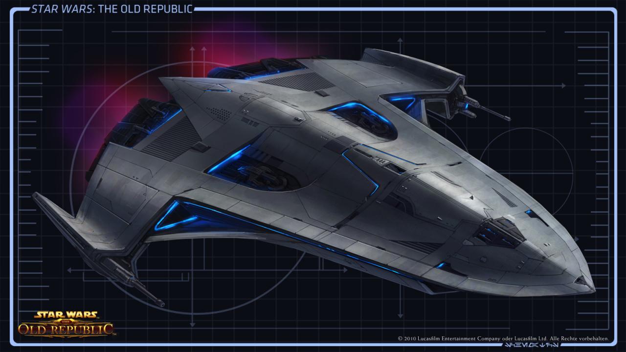 [22/07/2011] Hier könnt Ihr alle Screenshots und Konzeptzeichungen zu den verschiedenen Raumschiffen von Star Wars: The Old Republic anschauen. Welches Schiff gefällt Euch am besten? (11)