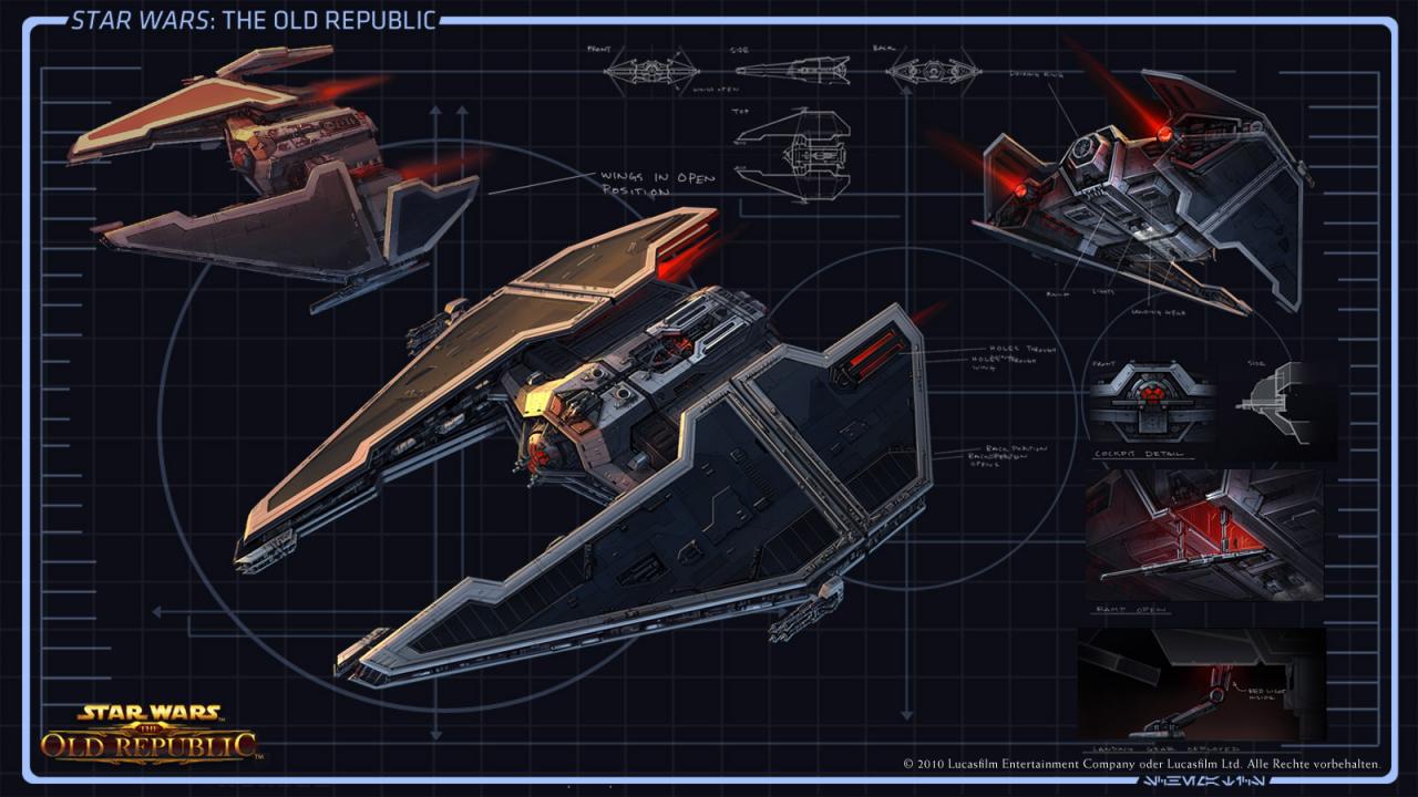 [22/07/2011] Hier könnt Ihr alle Screenshots und Konzeptzeichungen zu den verschiedenen Raumschiffen von Star Wars: The Old Republic anschauen. Welches Schiff gefällt Euch am besten? (27)