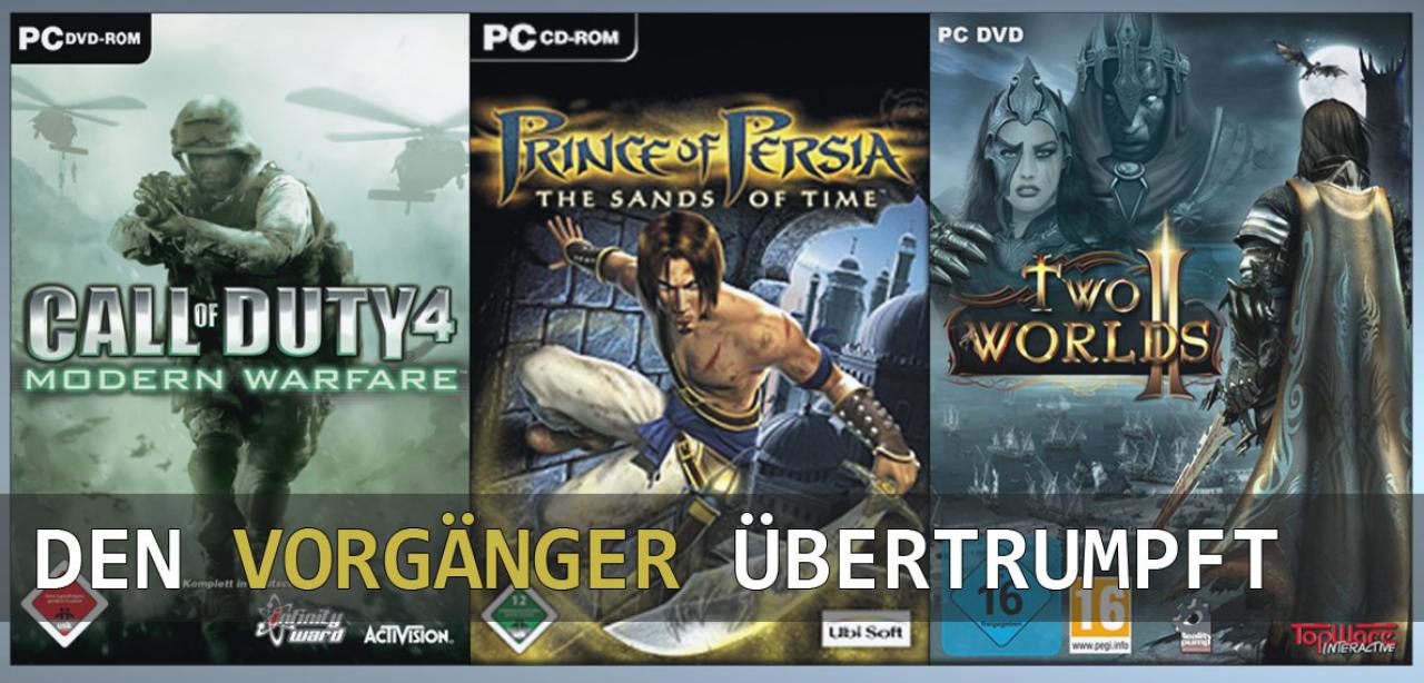 [11/07/2011] Call of Duty 4, Prince of Persia: Sands of Time und Two Worlds 2 sind nur einige Beispiele für außerordentlich gut gelungene Fortsetzungen. Weitere findet ihr in unserer Galerie.